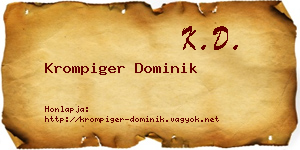 Krompiger Dominik névjegykártya